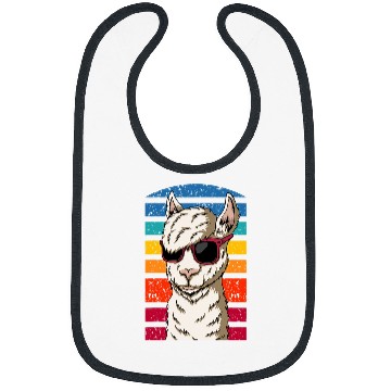 Discover Llama Pet Rainbow Alpaca Llama Fun with sunglasses for women and men Bibs