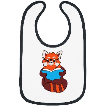 Discover Book Fun Red Panda Sleeping Reading Book Red Panda Bibs