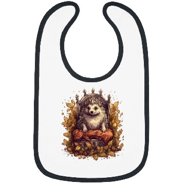 Discover Hedgehog Pet On Throne Cute Animal Lover Graphic Print Art 2 Bibs