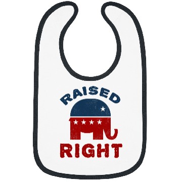 Discover Elephant Mammal Raised Right Republican  Conservative Bibs