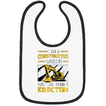 Discover Excavator Fun I Am A Construction Worker Dig Construction Site 7 Bibs