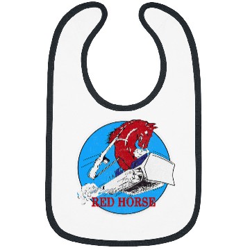 Discover Horse Pet RED HORSE Combat Engineer US Military Bibs