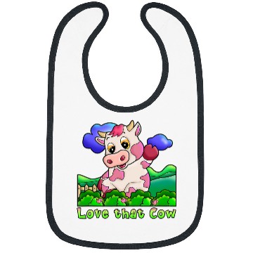 Discover Cow Pet Strawberry Cow Design 01 Bibs