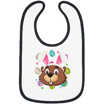 Discover Beaver Pet Funny Easter Egg Lover Bunny Ear Beaver Face Easter Sunday Bibs
