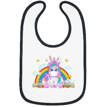 Discover Unicorn Pet Kids Unicorn Bunny Happy Easter Rainbow Unicorn Girl Bibs