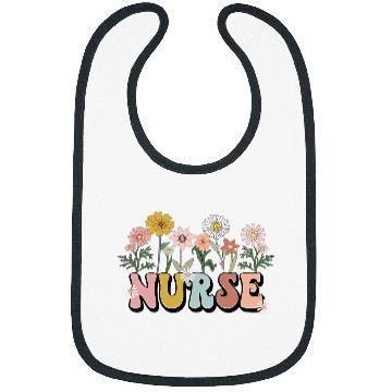 Discover nurses Job Groovy Retro nurses Typography Wild Flowers nurses Tees Bibs