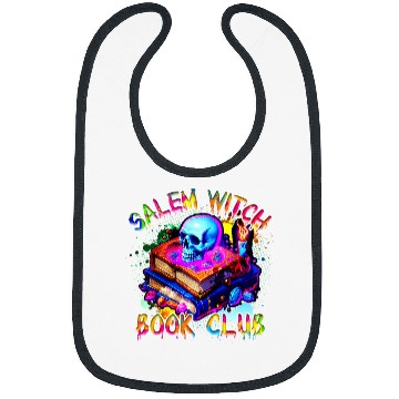 Discover Book Fun Retro Salem Witch Book Club Skeletons Book Lovers Halloween Bibs