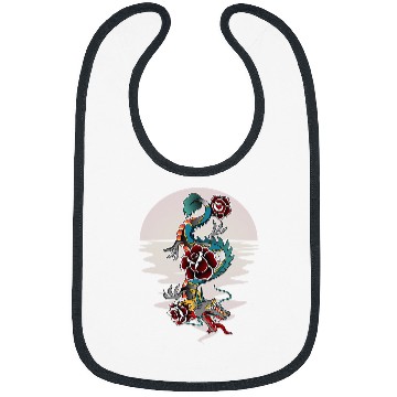 Discover Dragon Pet Japanese dragon flowers for men and women Bibs