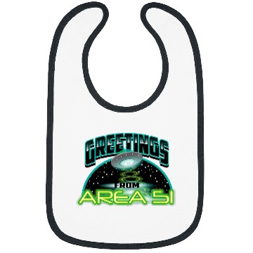 Discover Aliens UFO Cute Greetings From Area 51 Gift For Alien Believers Bibs