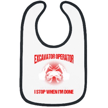 Discover Excavator Fun Sand Digger Design for Bachhoe Operator 4 Bibs