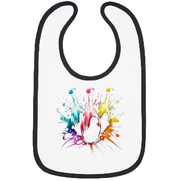 Discover Sport Bowling Skittles Splash Art Bowler Retro Bowling Cone Bibs
