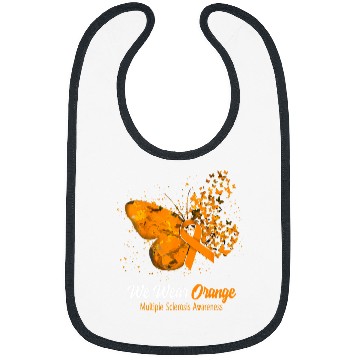 Discover Multiple Sclerosis Ribbon We Wear Orange Multiple Sclerosis Awareness Butterfly Bibs