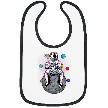Discover Astronaut Job sitting on the Moon Solar System Spaceman Bibs