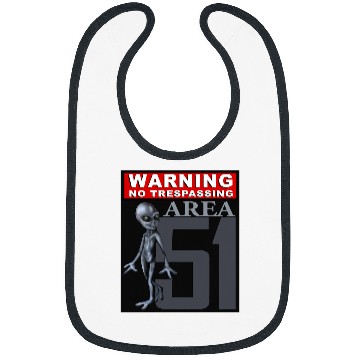 Discover Aliens UFO Warning No Trespassing Area 51 Alien Conspiracy Design Bibs