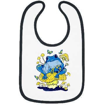 Discover Frog Pet Blue Cute Frog Toad Trippy Weird Animal Mushroom Art Bibs
