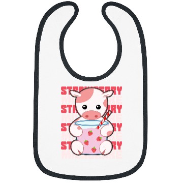 Discover Cow Pet Strawberry Milkshake Cute Kawaii Strawberry Cow 012 Bibs