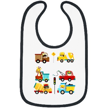 Discover Excavator Fun boy vehicles construction site children Bibs