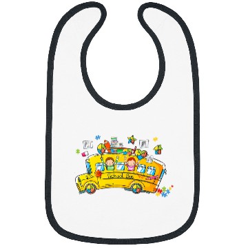 Discover Autism Puzzle School Bus Driver Bibs