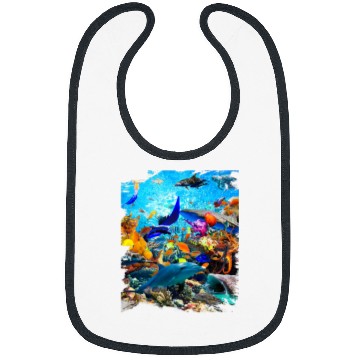 Discover Dolphin Pet Ocean Dolphin Shark Turtle Coral Sea Fish Orca Whale Reef Bibs
