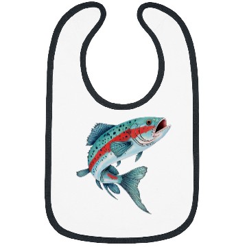 Discover Fishing Fun Rainbow Trout Fishing Retro Bibs