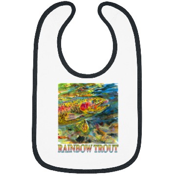 Discover Fishing Fun Rainbow Trout Fishing Design Bibs