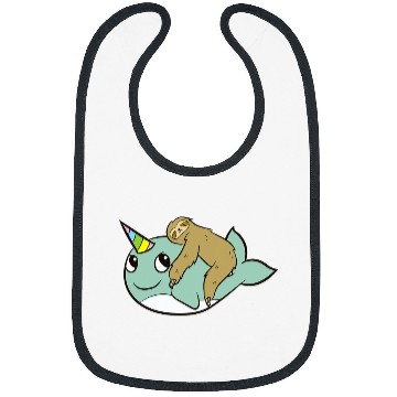 Discover Sloth Pet Gift Narwhal Cute Sloth Riding On Narwhal Bibs