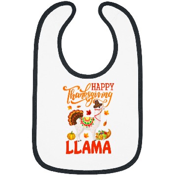 Discover Llama Pet Happy Thanksgiving Llama Costume Turkey Fall Leaves Lover Bibs