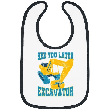 Discover Excavator Fun Vehicle Construction Work Excavator Lover Toddlers Excavator 1 Bibs