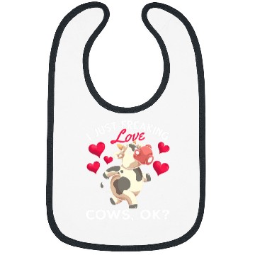 Discover Cow Pet Funny Farmer Farm Animal Lover Hearts Cute Cow Bibs