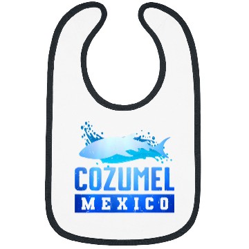 Discover Shark Pet COZUMEL MEXICO Shark Caribbean Beach Vacation Trip Vintage 7 Bibs
