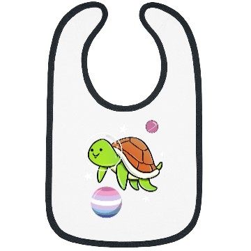 Discover Turtle Pet Astronaut Bigender Pride Bibs