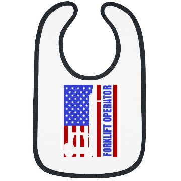 Discover Forklift Fun Driver Certified Operator American Flag Patriotic Bibs
