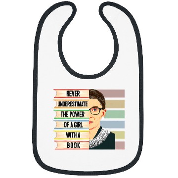 Discover Book Fun Feminist Ruth Bader Ginsburg RBG Quote Girl With Book Women 8 Bibs