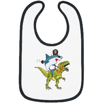 Discover Dinosaur Pet Shark Funny Pirate Shark Riding A Bibs