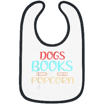 Discover Book Fun Dogs Books and Popcorn 1 Bibs