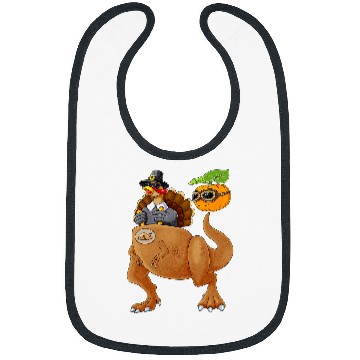 Discover Dinosaur Pet Thanksgiving Turkey Riding Dinosaur Robot TRex Boys Bibs