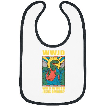 Discover Dinosaur Pet WWJD Who Would Jesus Devour a Jesus Trex Bibs