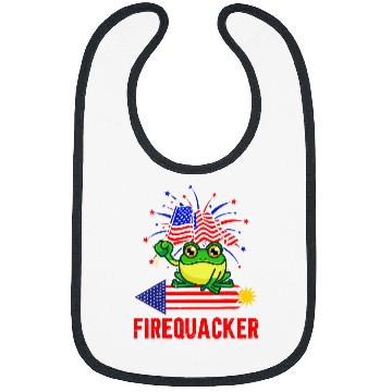 Discover Frog Pet Funny Fourth of July USA Firequacker Bibs