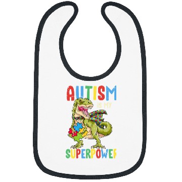 Discover Autism Puzzle Dino rexs Autism Is My Superpower 9 Bibs