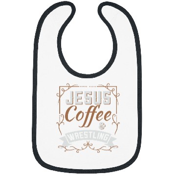 Discover Sport Wrestling Jesus Coffee Wrestling For Jesus And Wrestling Lovers Bibs