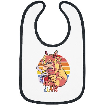 Discover Llama Pet Llame Llama with coffee bored Bibs