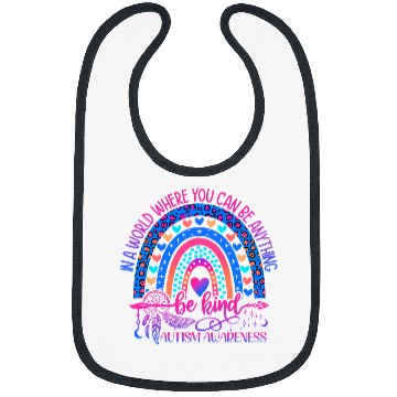 Discover Autism Puzzle Be Kind Leopard Rainbow Choose Kindness Bibs