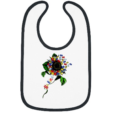 Discover Autism Puzzle Be Kind Autism Awareness Sunflower Puzzle Choose Kindness Bibs