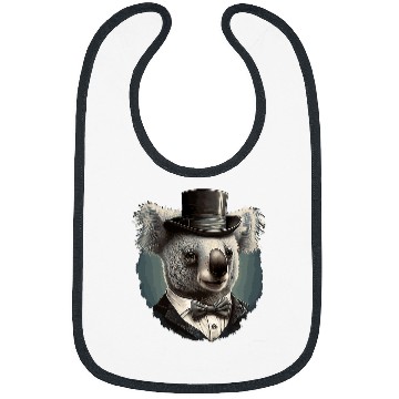 Discover Koala Pet Wearing Fancy Top Hat 02 Bibs