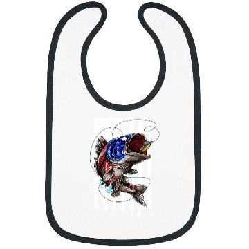 Discover Fishing Fun Bass Fish American Flag 75 Bibs