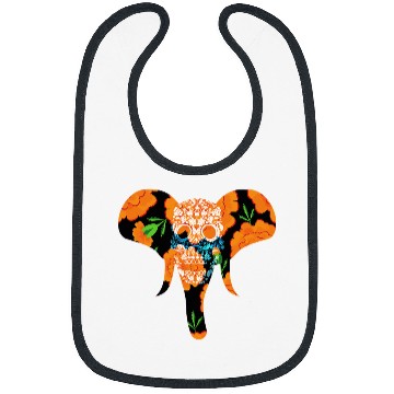 Discover Elephant Mammal Colorful Sugar Skull Bibs