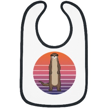 Discover Otter Pet Otters Water Martens Sea Otter Funny Marten Retro vintages04 Bibs