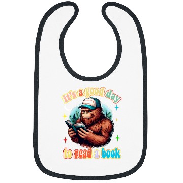 Discover Book Fun Reading Bookworm Reader Bigfoot Sasquatch Book Library lover Bibs