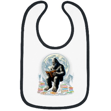 Discover Book Fun Bigfoot Reading Book Sasquatch Reader Book Lover Reading Bibs