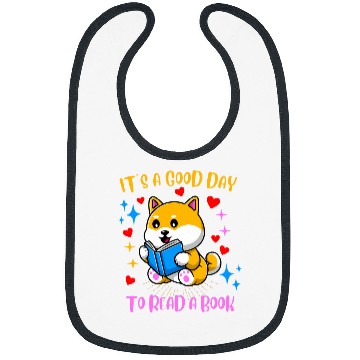 Discover Book Fun Its a Good Day To Read Book Kawaii Anime Dog Reading Funny Bibs